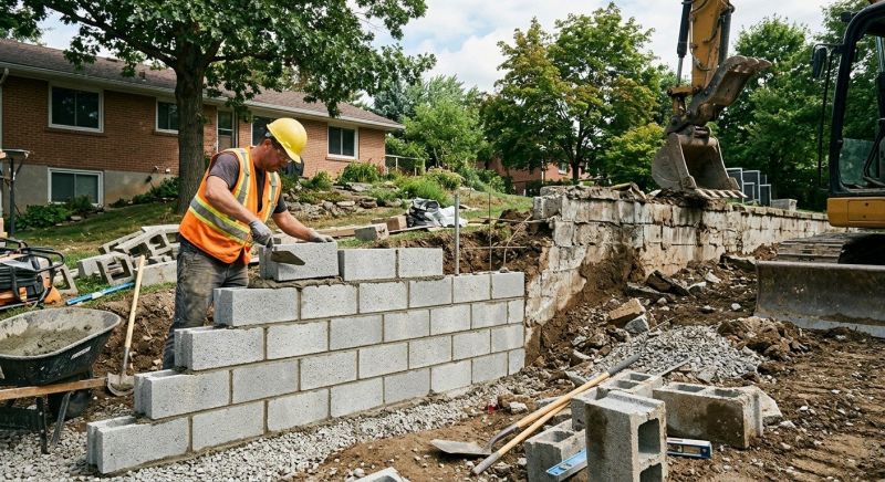 Block Wall Installation in West Hartford, CT